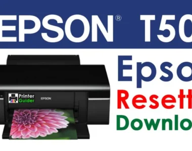 Epson T50 T60 printer resetter software download screen