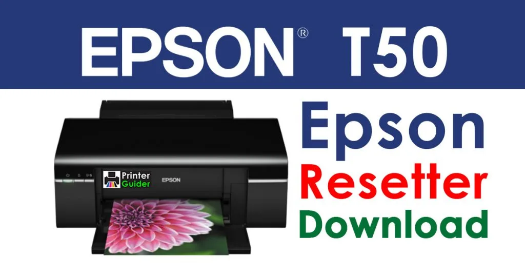 Epson T50 T60 printer resetter software download screen